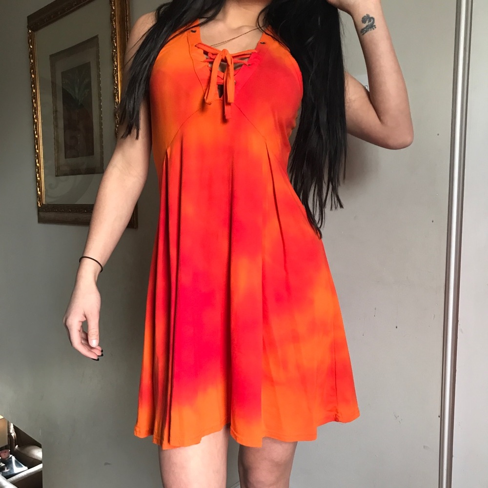 Tye Dye Front Laced Dress